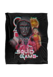Netflix Squid Game Front Man & Guards Officially Licensed Silky Touch Super Soft Throw Blanket 152 x 127 cm in White - thumbnail 1
