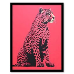 Wee Blue Coo Wall Art Print Watermelon Pink Cheetah Animal Bold Living Room Framed - Size: A4 - thumbnail 1