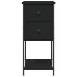 Berkfield Home Bedside Cabinet Black 32x42x70 cm Engineered Wood - Size: 32 x 42 x 70 cm - thumbnail 6