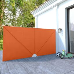 Berkfield Home Collapsible Terrace Side Awning Terracotta 400x200 cm in Brown - thumbnail 1
