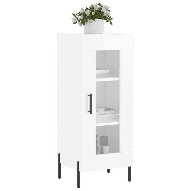 Berkfield Home Sideboard High Gloss White 34.5x34x90 cm Engineered Wood - image 1