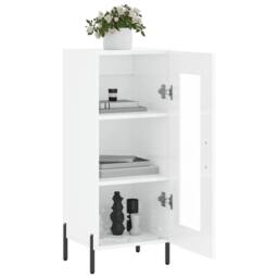 Berkfield Home Sideboard High Gloss White 34.5x34x90 cm Engineered Wood - thumbnail 4