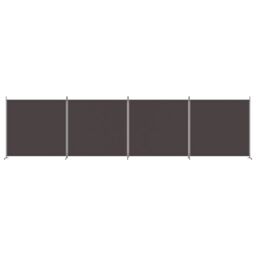 Berkfield Home 4-Panel Room Divider Brown 698x180 cm Fabric - thumbnail 3