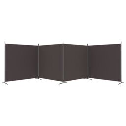 Berkfield Home 4-Panel Room Divider Brown 698x180 cm Fabric - thumbnail 4