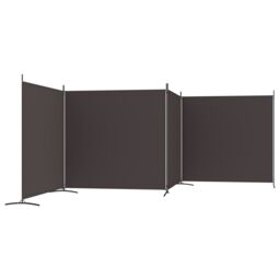 Berkfield Home 4-Panel Room Divider Brown 698x180 cm Fabric - thumbnail 5