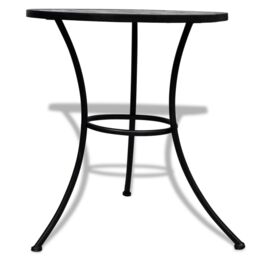 Berkfield Home Bistro Table Black & White 60 cm Mosaic - thumbnail 3