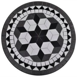 Berkfield Home Bistro Table Black & White 60 cm Mosaic - thumbnail 2
