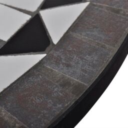 Berkfield Home Bistro Table Black & White 60 cm Mosaic - thumbnail 4
