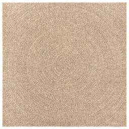 Berkfield Home Rug ZIZUR 200x200 cm Jute Look Indoor & Outdoor in Light Brown - Size: Medium - thumbnail 4