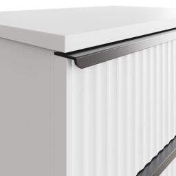FWStyle White 3 Drawer Chest Of Drawers Scalloped Ripple Effect - thumbnail 4