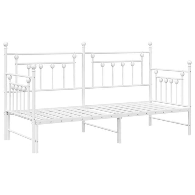 Berkfield Home Daybed Frame with Trundle in White - 80x200 cm Steel - image 1