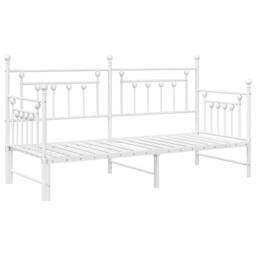 Berkfield Home Daybed Frame with Trundle in White - 80x200 cm Steel