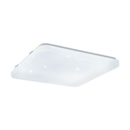 Loops Wall Flush Ceiling Light White Shade White Plastic With Crystal Effect LED 17.3W