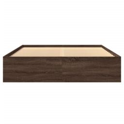 Berkfield Home Bed Frame without Mattress Brown Oak 150x200 cm King Size Engineered Wood - thumbnail 5