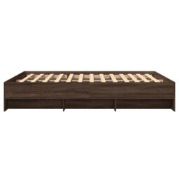 Berkfield Home Bed Frame without Mattress Brown Oak 150x200 cm King Size Engineered Wood - thumbnail 6