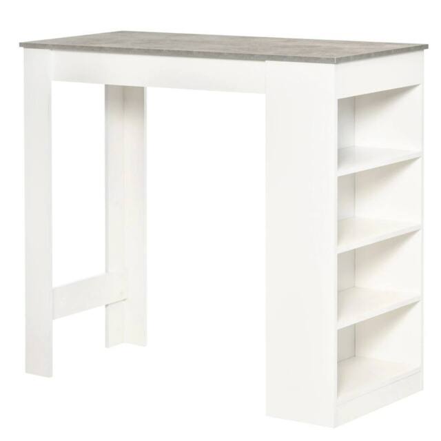 Kelvenix Tall Dining Bar Table 4 Shelves in White - Size: 0.6m2 - image 1