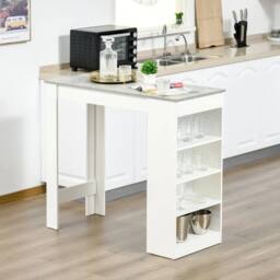 Kelvenix Tall Dining Bar Table 4 Shelves in White - Size: 0.6m2 - thumbnail 5
