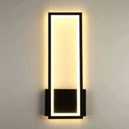 EONLION Modern LED Wall Light Warm White Acrylic Indoor Wall Lamp Black - thumbnail 1