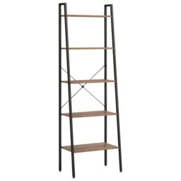 Berkfield Home 5-Tier Standing Shelf Dark Brown & Black 56x35x174 cm - Size: 56 x 35 x 174 cm - thumbnail 2