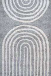 THE RUGS Moodi Rainbow Design Shaggy Soft High Pile Living Room Rug Runner in Grey - Size: 80 cm x 150 cm - thumbnail 1
