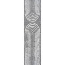 THE RUGS Moodi Rainbow Design Shaggy Soft High Pile Living Room Rug Runner in Grey - Size: 80 cm x 150 cm - thumbnail 9
