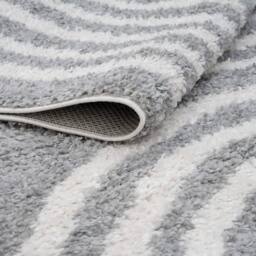 THE RUGS Moodi Rainbow Design Shaggy Soft High Pile Living Room Rug Runner in Grey - Size: 80 cm x 150 cm - thumbnail 4