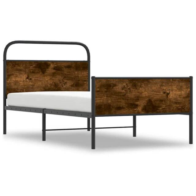Berkfield Home Elegant Bed Frame without Mattress 90x190 cm Sonoma Oak Engineere in Brown - image 1