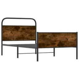 Berkfield Home Elegant Bed Frame without Mattress 90x190 cm Sonoma Oak Engineere in Brown - thumbnail 4