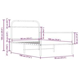 Berkfield Home Elegant Bed Frame without Mattress 90x190 cm Sonoma Oak Engineere in Brown - thumbnail 9