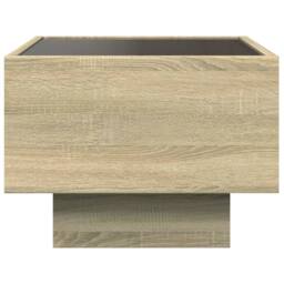 Berkfield Home Bedside Table with Infinity LED Sonoma Oak 40x40x30 cm in Natural - Size: 40 x 40 x 30 cm - thumbnail 7