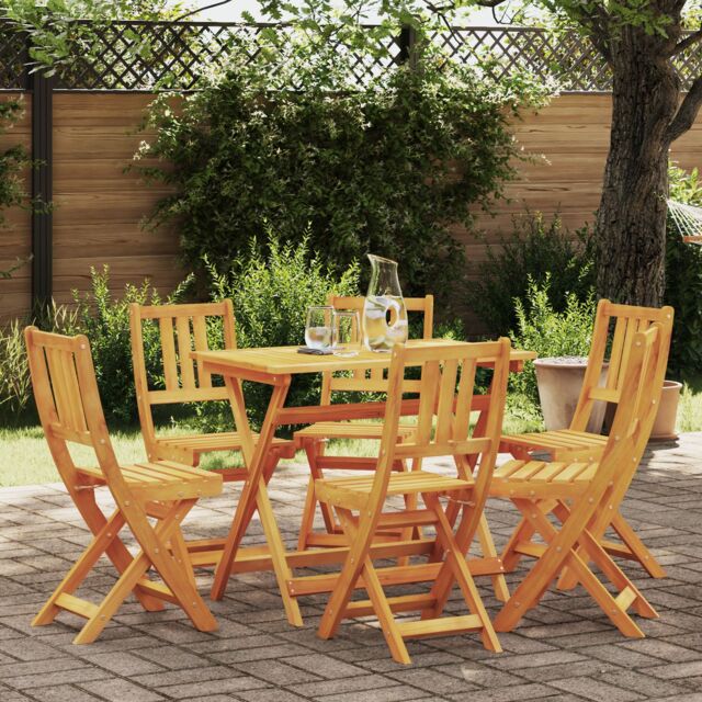 Berkfield Home Folding Garden Chairs 6 pcs 36x46x86 cm Solid Wood Acacia in Brown - Size: 36 x 46 x 86 cm - image 1