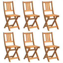 Berkfield Home Folding Garden Chairs 6 pcs 36x46x86 cm Solid Wood Acacia in Brown - Size: 36 x 46 x 86 cm - thumbnail 2
