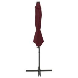Berkfield Home Durable Cantilever Umbrella with Pole & LED Lights Bordeaux Red - thumbnail 3