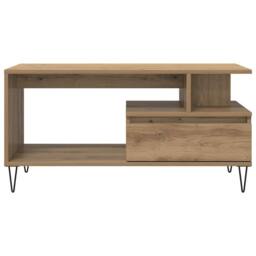 Berkfield Home Coffee Table Artisan Oak 90x49x45 cm Engineered Wood in Brown - Size: 90 x 49 x 45 cm - thumbnail 5