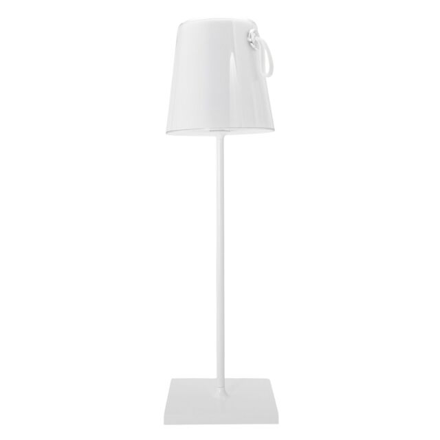 Happy Homewares Tall Modern White LED Colour Changing Rechargeable Touch Table Lamp - image 1