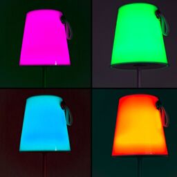 Happy Homewares Tall Modern White LED Colour Changing Rechargeable Touch Table Lamp - thumbnail 3