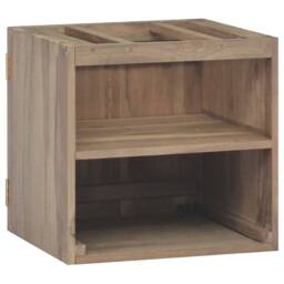 Berkfield Home Wall-mounted Bathroom Cabinet 46x25.5x40 cm Solid Wood Teak in Brown - thumbnail 4