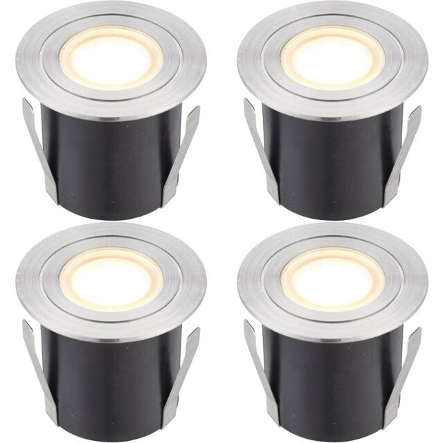 Loops 4 PACK Recessed IP67 Guide Light - 1.2W Warm White LED - Stainless Steel in Metallics - image 1