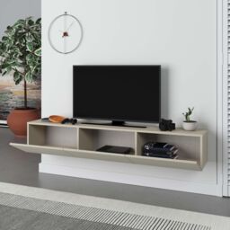 Decortie 'Francy' Wall Mounted Floating TV Unit 180cm for 55 Inch TVs in Beige - Size: 2 Pack - thumbnail 4