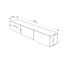 Decortie 'Francy' Wall Mounted Floating TV Unit 180cm for 55 Inch TVs in Beige - Size: 2 Pack - thumbnail 6