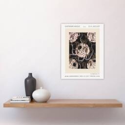 "Artery8 Vintage Art Deco Flower Pattern Vintage Wall Art Print Seguy in Beige - Size: W12"" x H16""" - thumbnail 4