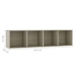 Berkfield Home Book Cabinet/TV Cabinet Sonoma Oak 143x30x36 cm in Light Brown - Size: 143 x 30 x 36 cm - thumbnail 8