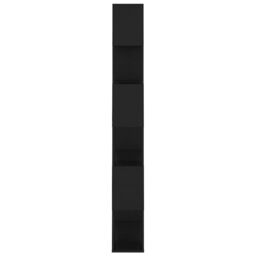 Berkfield Home Book Cabinet Room Divider Black 80x24x186 cm Engineered Wood - Size: 80 x 24 x 186 cm - thumbnail 4