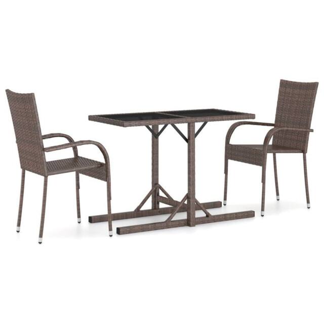 Berkfield Home 3 Piece Garden Dining Set Brown - image 1