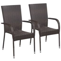 Berkfield Home 3 Piece Garden Dining Set Brown - thumbnail 3