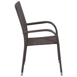 Berkfield Home 3 Piece Garden Dining Set Brown - thumbnail 5