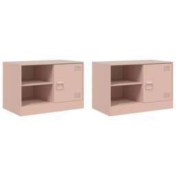 Berkfield Home TV Cabinets 2 pcs Pink 67x39x44 cm Steel - Size: 67 x 39 x 44 cm - thumbnail 3