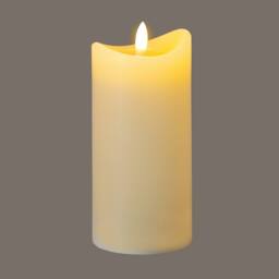 Lemon Pavilion Furniture and Decor Natural Glow 2.75x6 Melted LED Candle - Plastic - L7xW7xH15 cm - Cream - thumbnail 2
