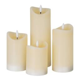 Lemon Pavilion Furniture and Decor Natural Glow 2.75x6 Melted LED Candle - Plastic - L7xW7xH15 cm - Cream - thumbnail 3