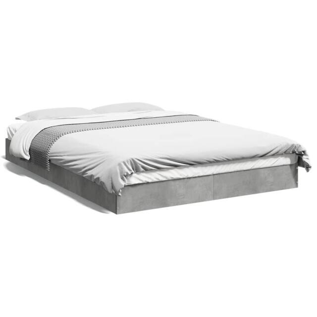 Berkfield Home Bed Frame without Mattress Concrete Grey 140x200 cm - image 1